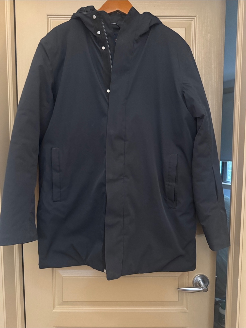 Denver Hayes Men's Navy Hooded Raincoat
